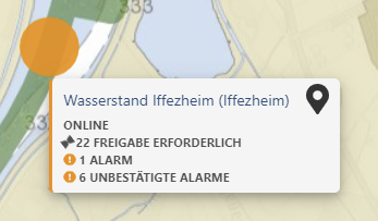 Beispiel für Darstellung eines Alarms in einer Übersichtsgrafik